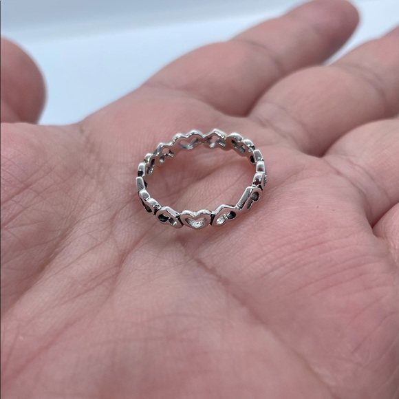 Sterling Silver Heart Ring-Heart Band Ring-Thumb Ring-Stackable Ring - Picture 4 of 8